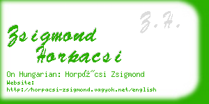 zsigmond horpacsi business card